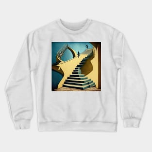 [AI Art] Stairways, inspired by the works of a surrealist master Crewneck Sweatshirt